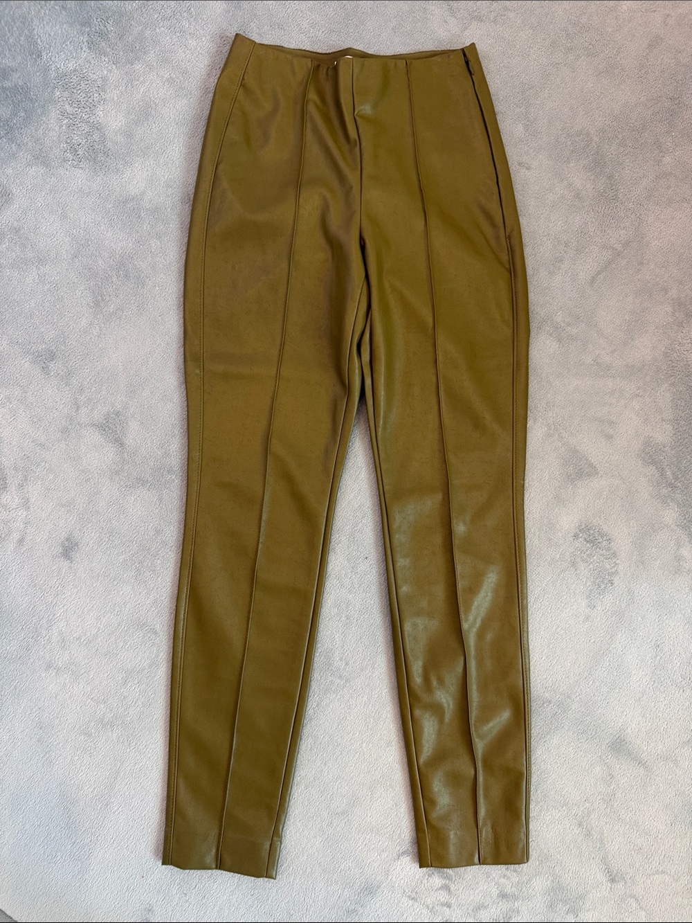Aritizia Babaton Olive Green Vegan Leather Pants